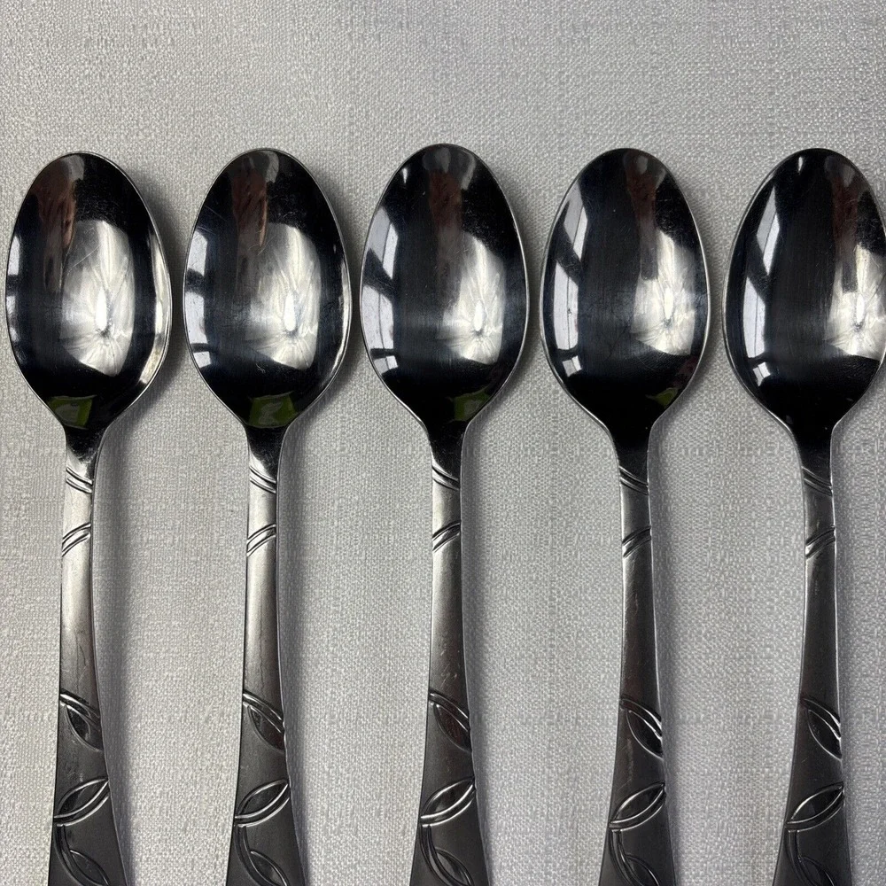 Cambridge Felicity Stainless Steel Soup Spoons Set Of‎ 5 Swirls Modern